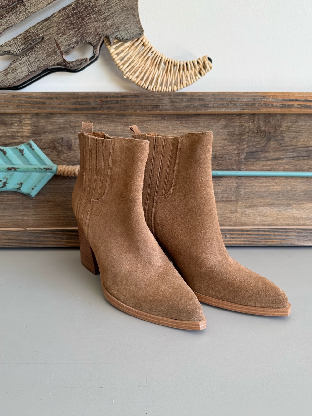 Marc Fisher LTD dark suede ankle booties - Picture 3 of 9